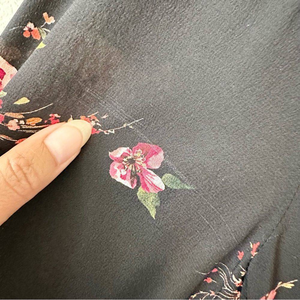 NWT Intermix Evie Silk Floral Victorian Silk Dress in Black Size 6 - Picture 6 of 9